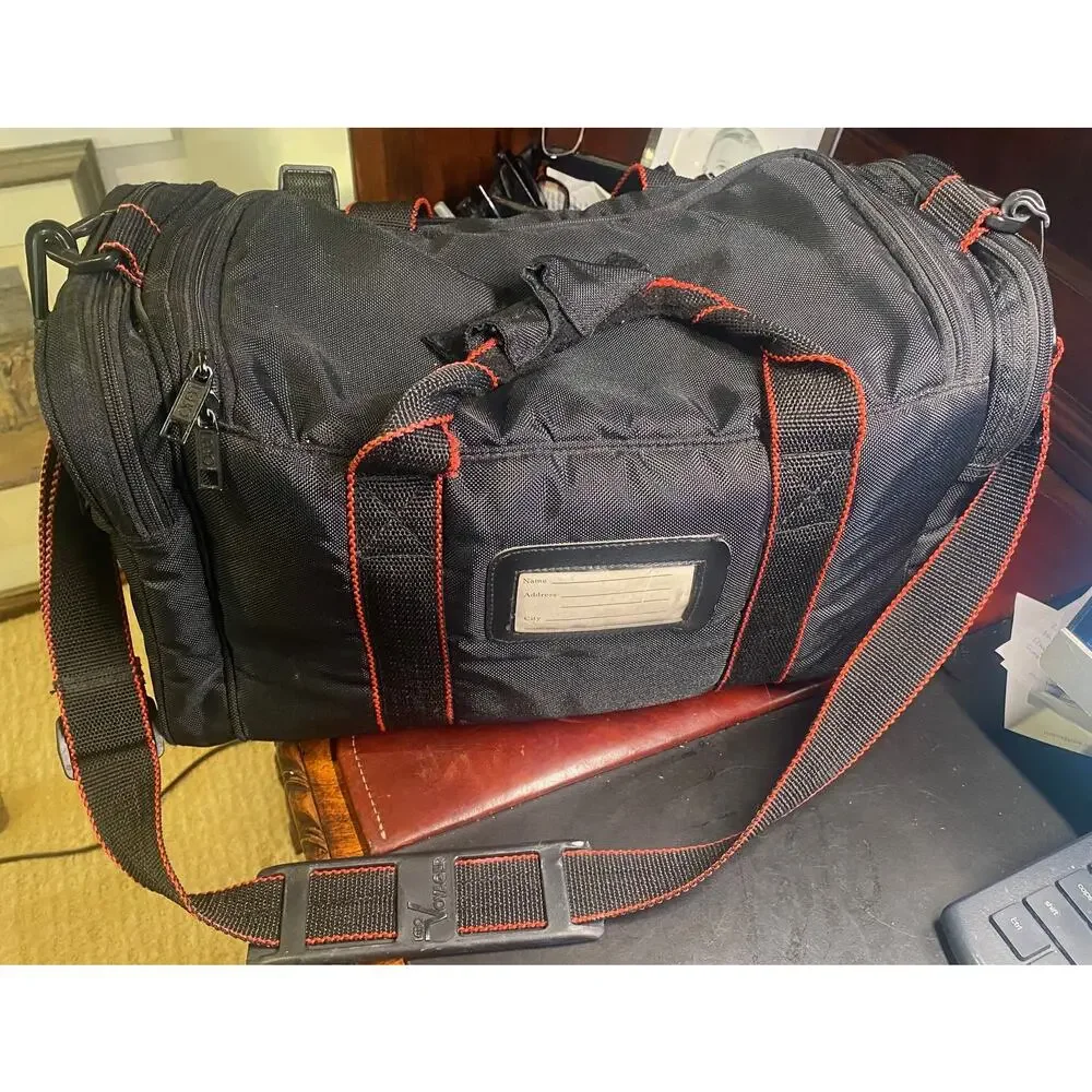 Vintage Lebo Voyager Black/Red Video / Camera Bag With Carrying Strap